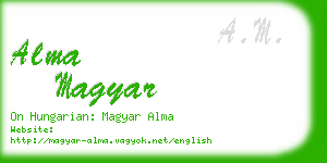 alma magyar business card